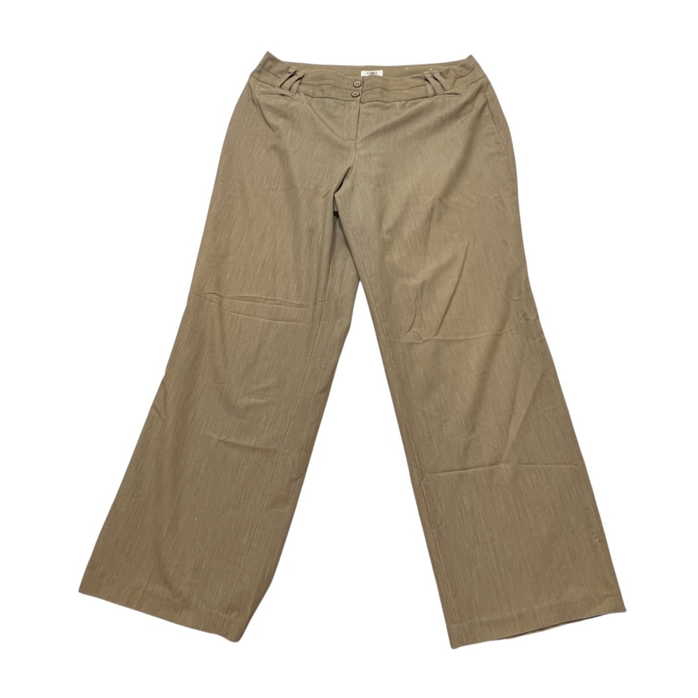 Cato Woman Khaki Trousers Career Dress Pant Wide Leg Size 18W Plus Stretch 36x32
